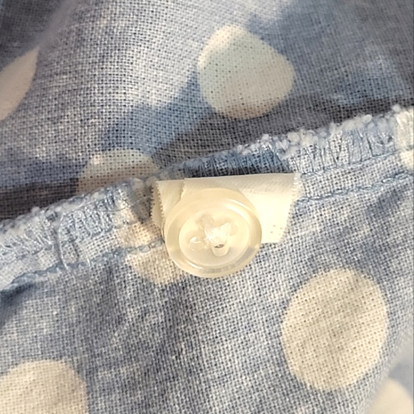 NWOT LOFT Blue & White Dot Cotton Button Up Shirt - Picture 10 of 10